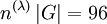 n^{(\lambda)}\, |G| = 96